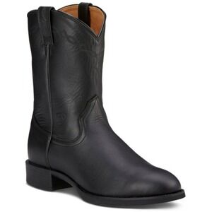 Ariat Men's Black Heritage Leather Roper Cowboy Boots Size 10.5